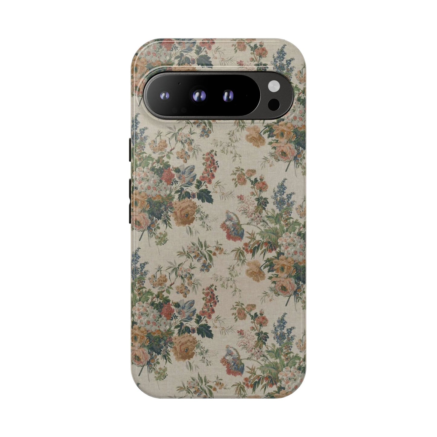Floral Vintage Tough Phone Case – Antique Rose Pattern