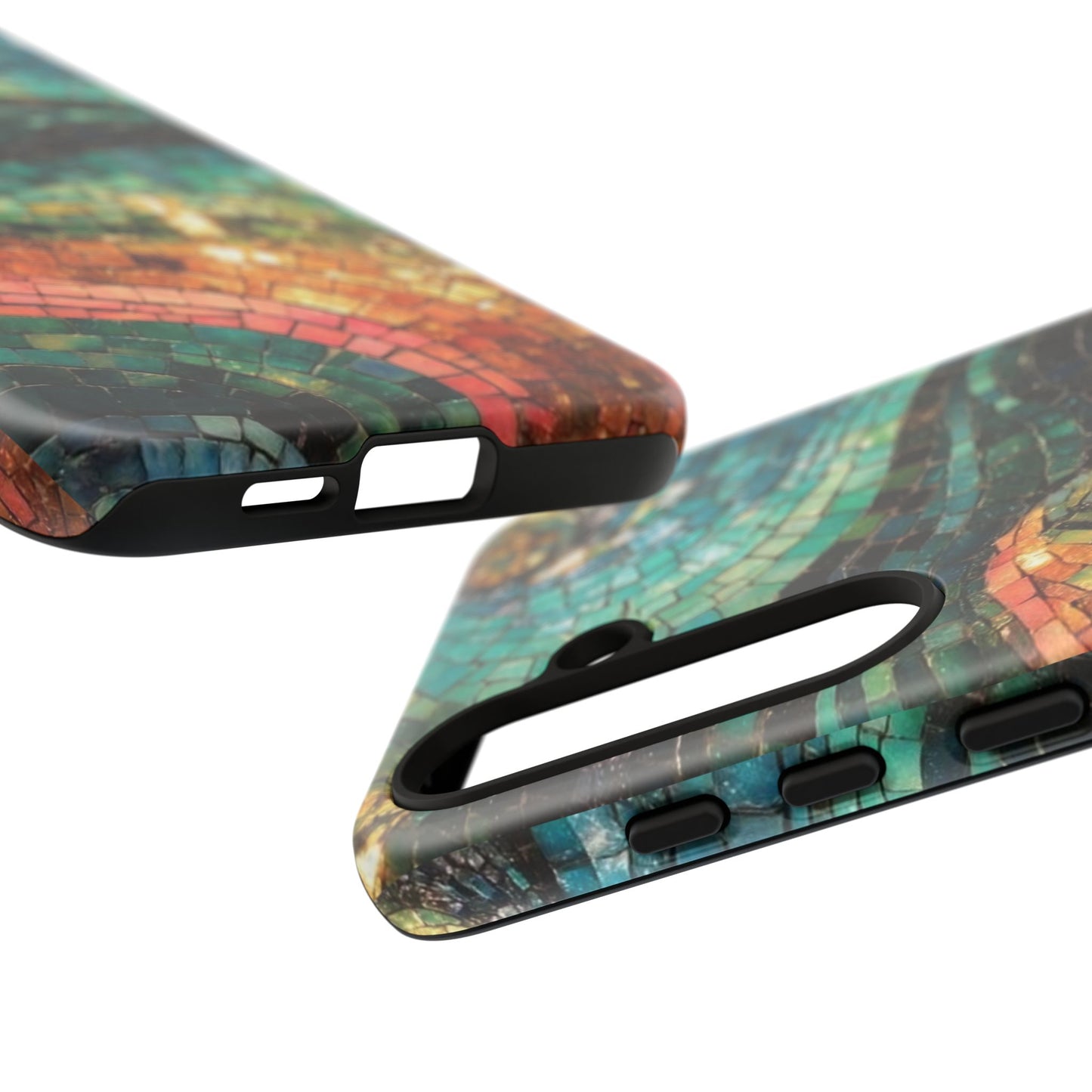 Mosaic Wave Phone Case – Colorful Artistic Tile Design Tough Case