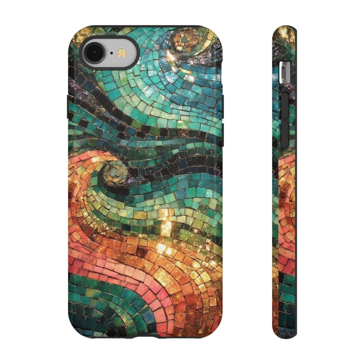 Mosaic Wave Phone Case – Colorful Artistic Tile Design Tough Case