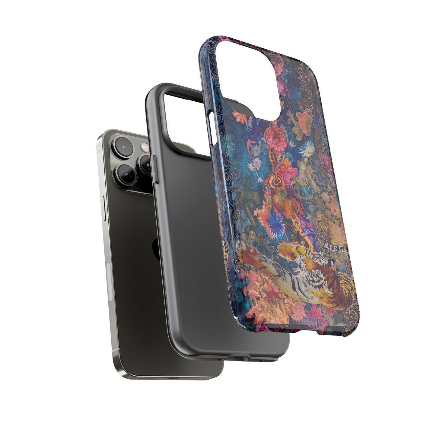 Phone Case - Colorful Floral Tiger Tough Case