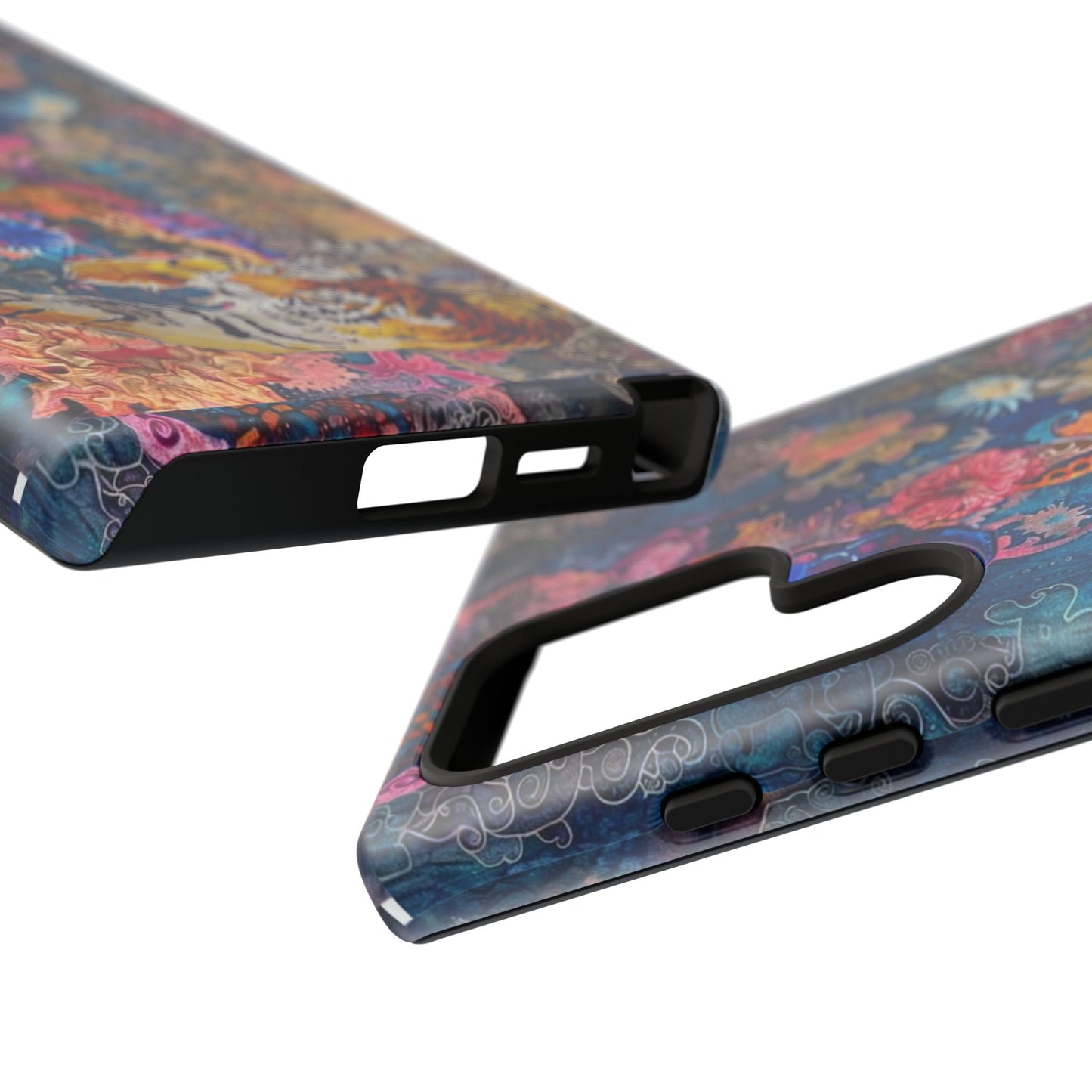 Phone Case - Colorful Floral Tiger Tough Case