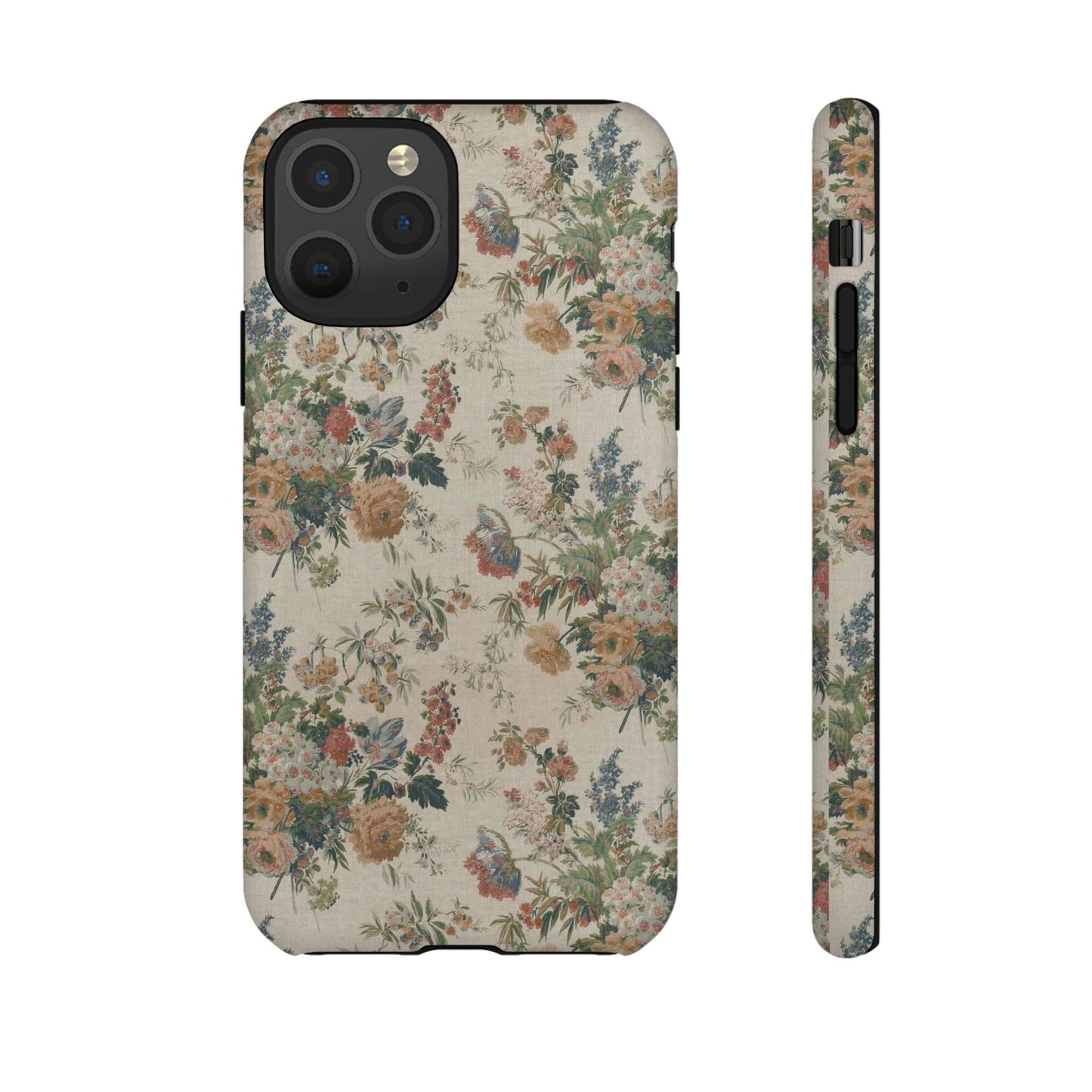 Floral Vintage Tough Phone Case – Antique Rose Pattern