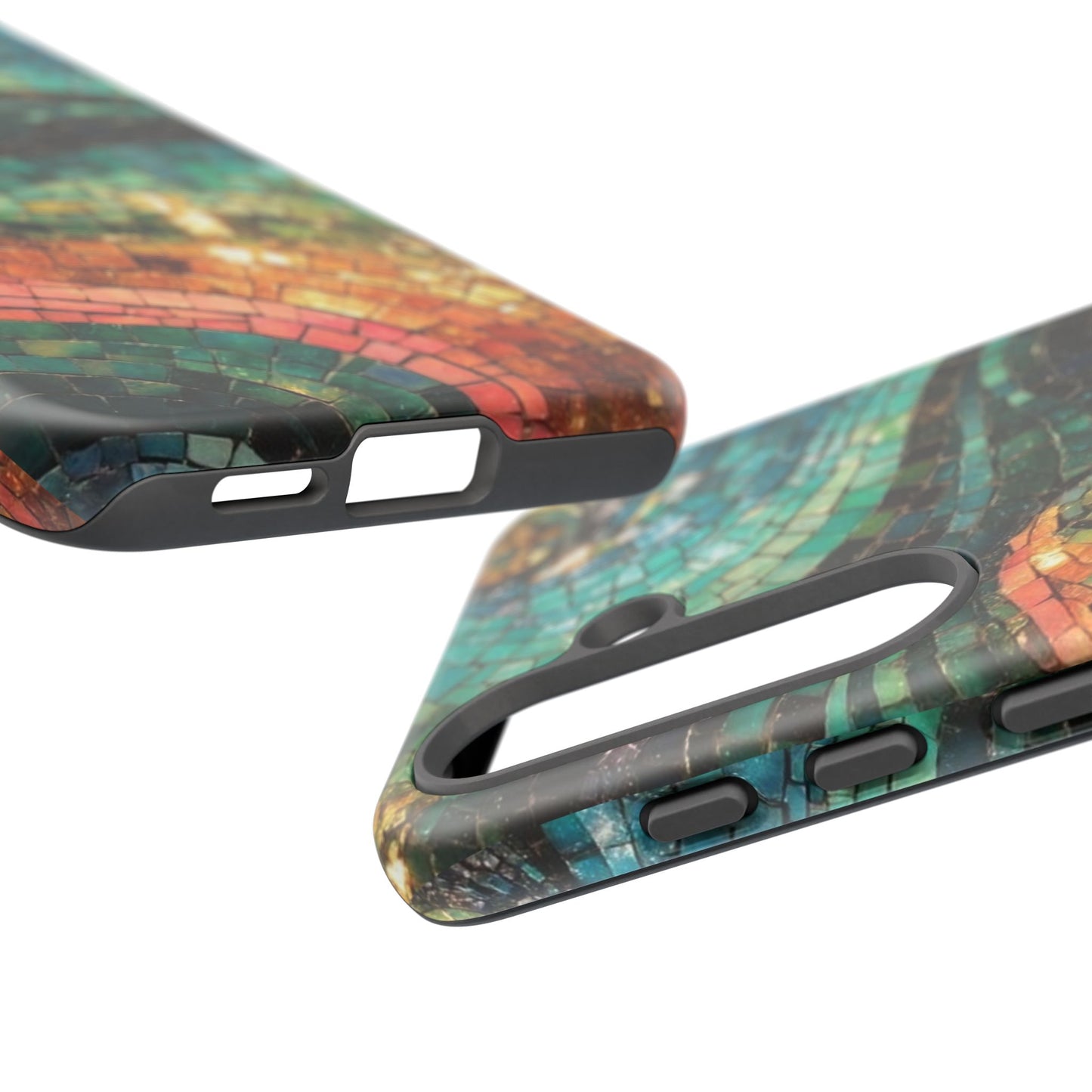Mosaic Wave Phone Case – Colorful Artistic Tile Design Tough Case