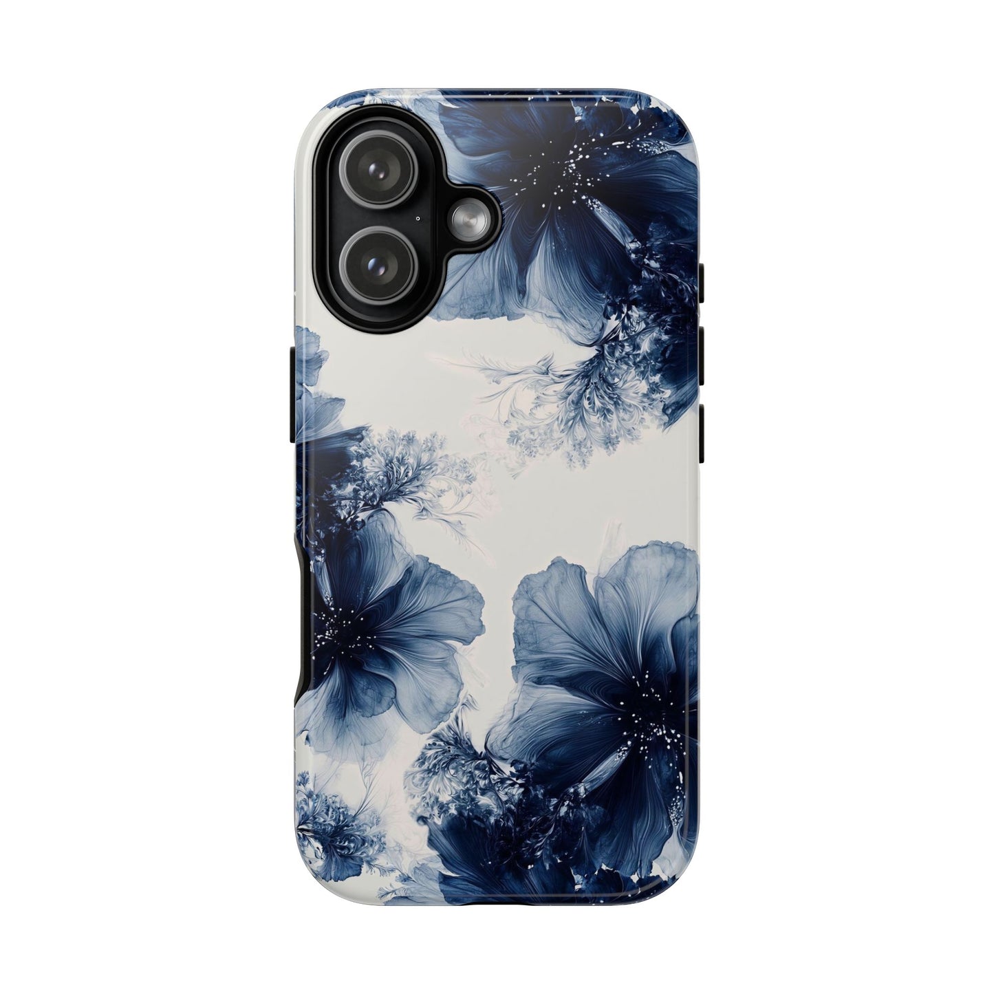 Floral Indigo Tough Phone Case — Blue Botanical Protective Cover