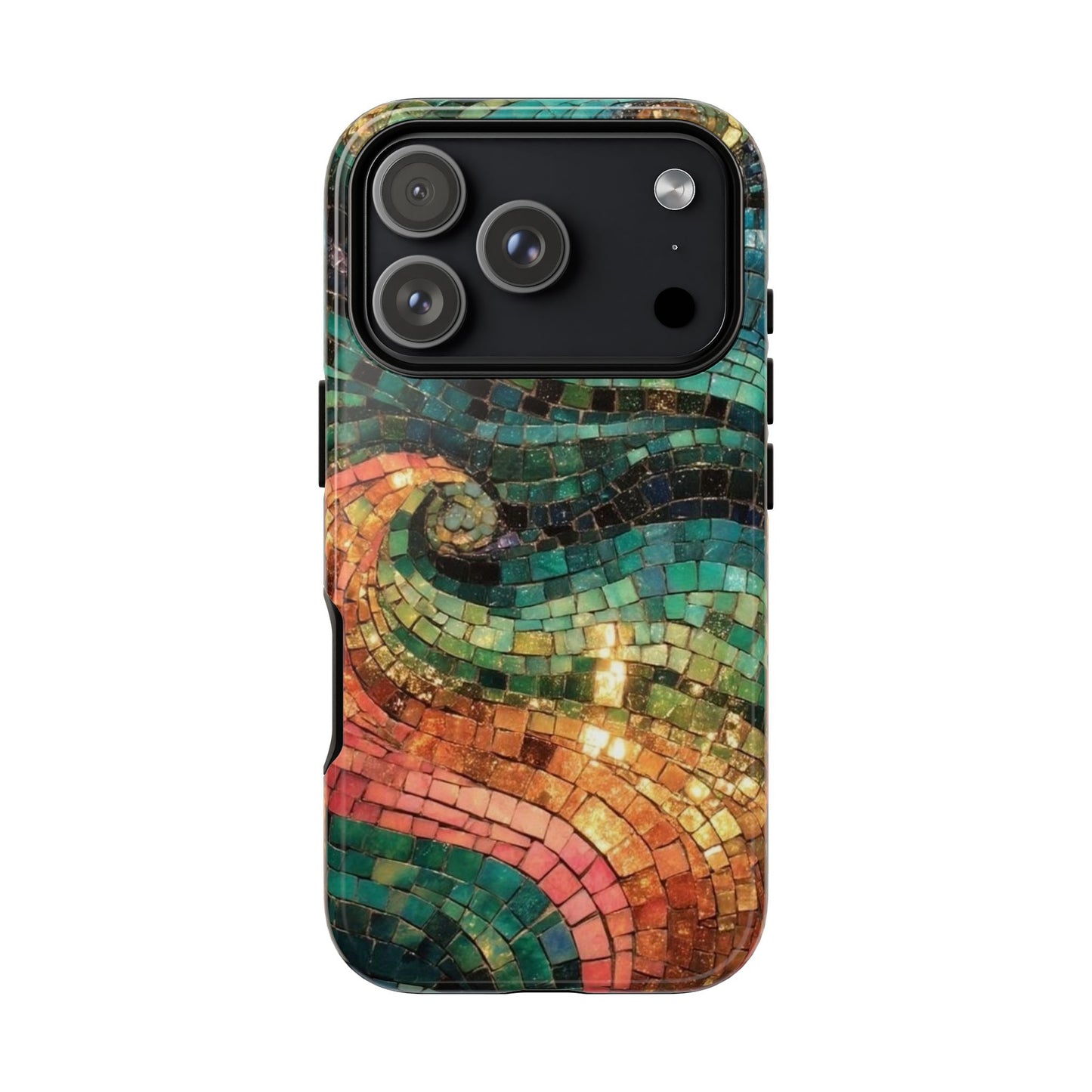 Mosaic Wave Phone Case – Colorful Artistic Tile Design Tough Case
