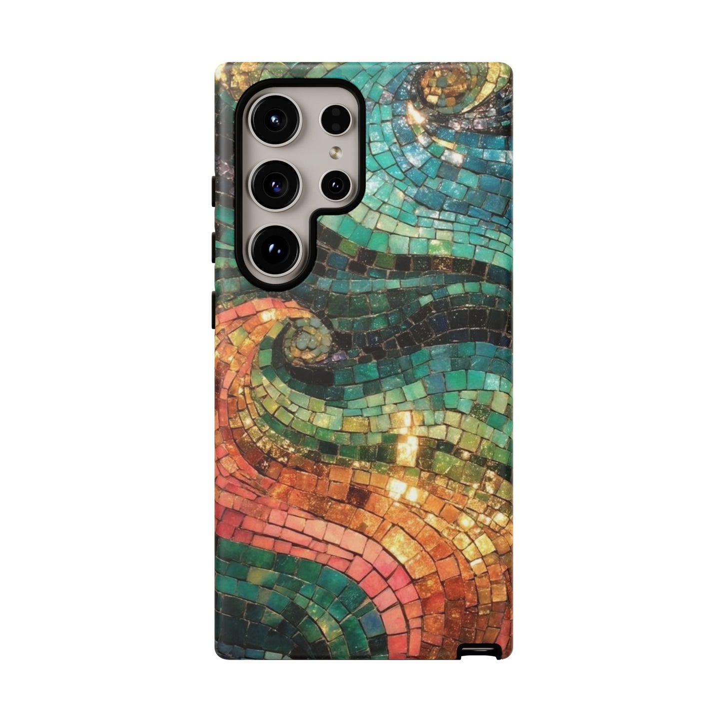 Mosaic Wave Phone Case – Colorful Artistic Tile Design Tough Case