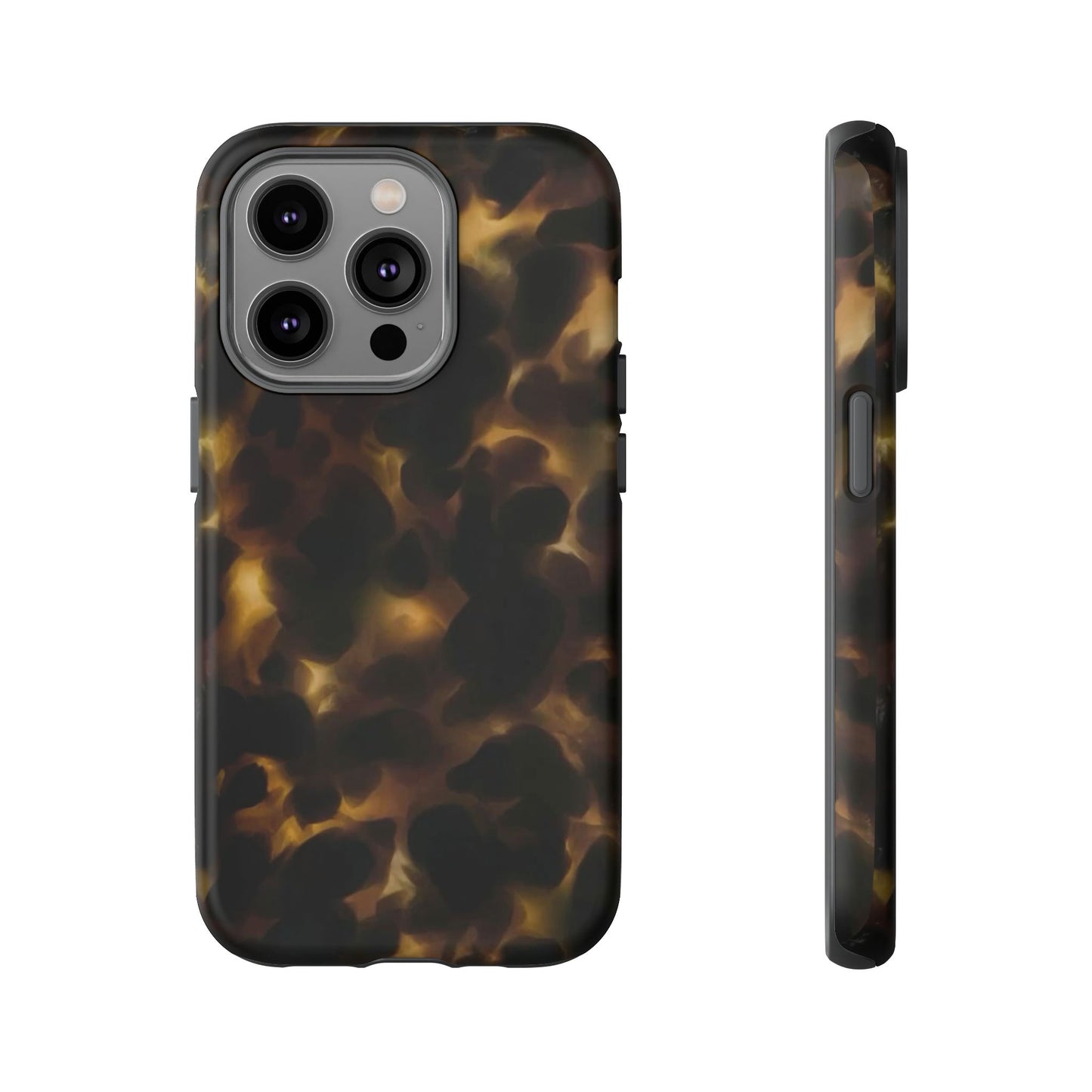 Tortoiseshell Phone Case — Protective Tough Case with Classic Brown Pattern