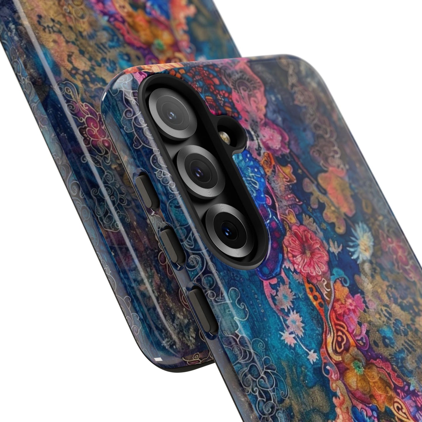 Phone Case - Colorful Floral Tiger Tough Case