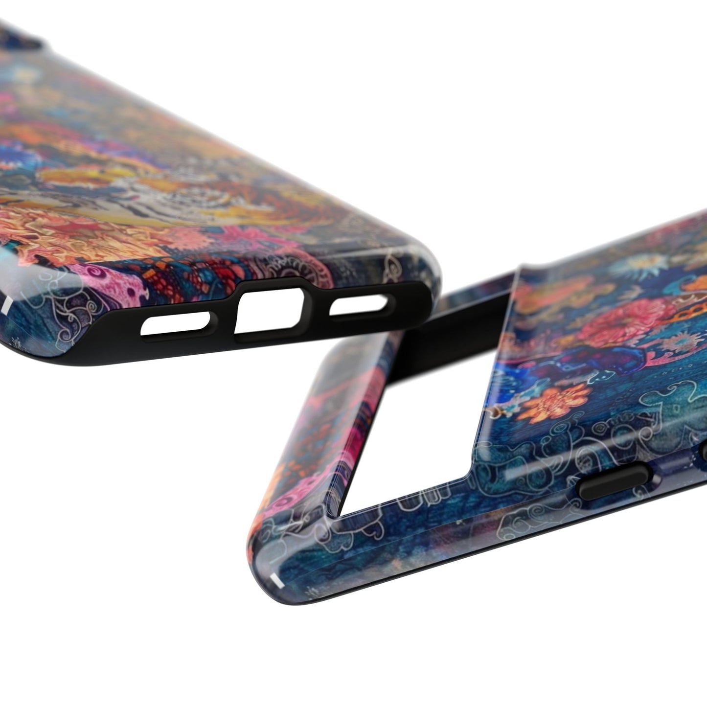 Phone Case - Colorful Floral Tiger Tough Case