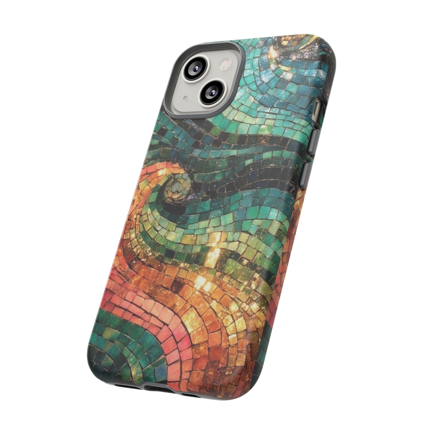 Mosaic Wave Phone Case – Colorful Artistic Tile Design Tough Case