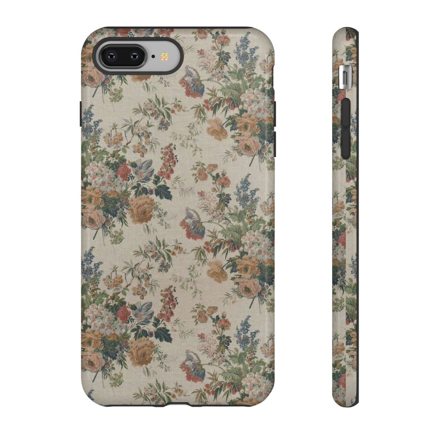 Floral Vintage Tough Phone Case – Antique Rose Pattern