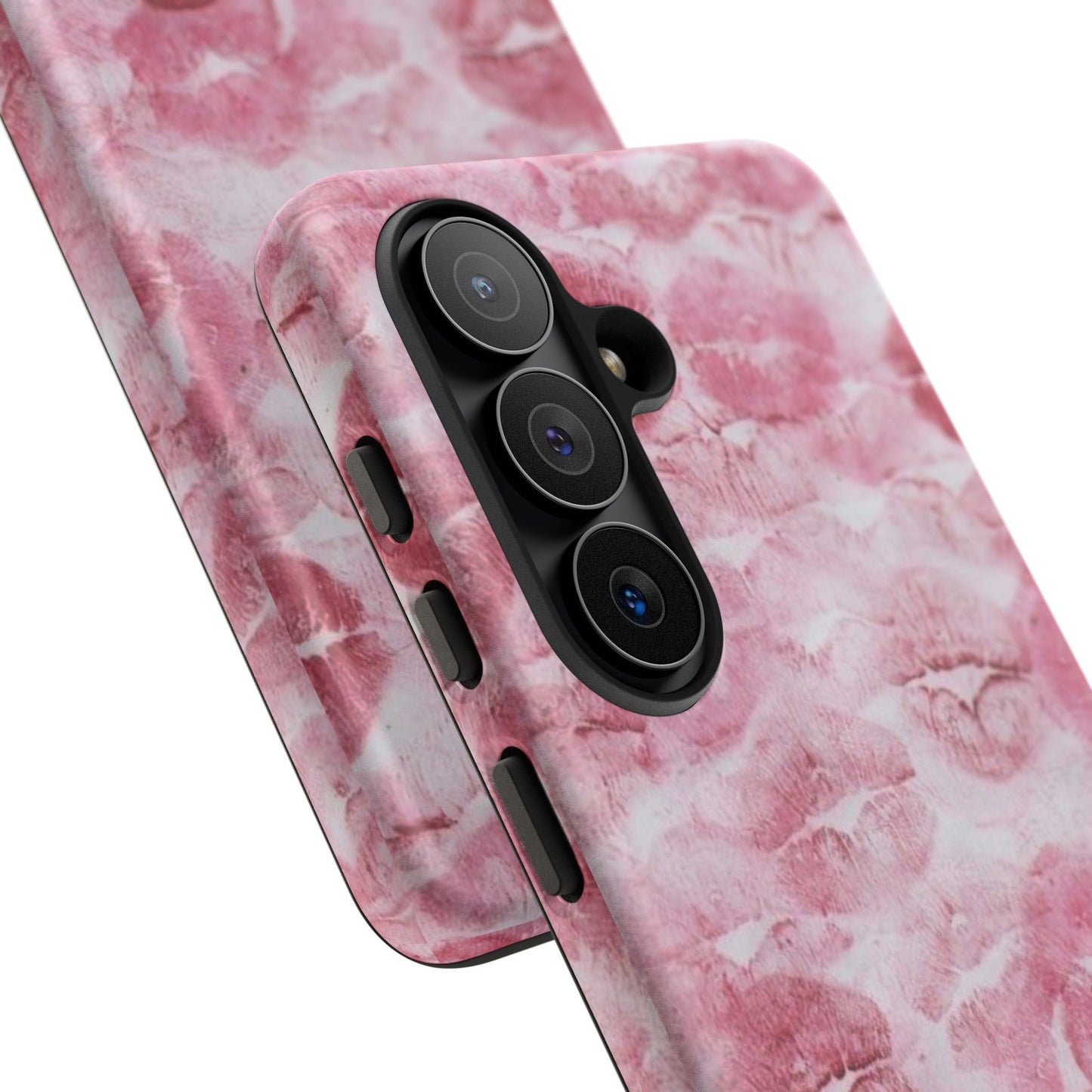 Kiss Print Tough Phone Case — Pink Marble Lip Pattern, Protective iPhone Cover