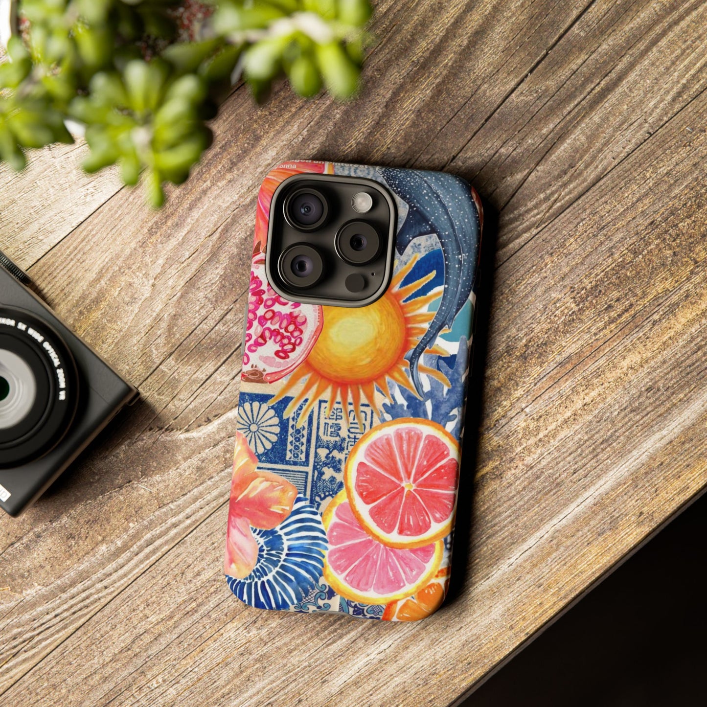 Tough Cases — Tropical Citrus Sun & Dolphin Phone Case