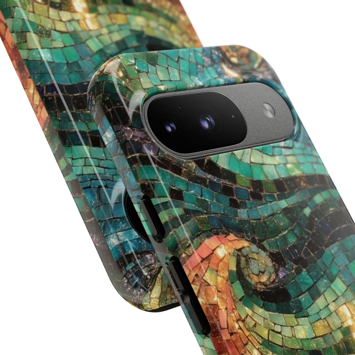 Mosaic Wave Phone Case – Colorful Artistic Tile Design Tough Case