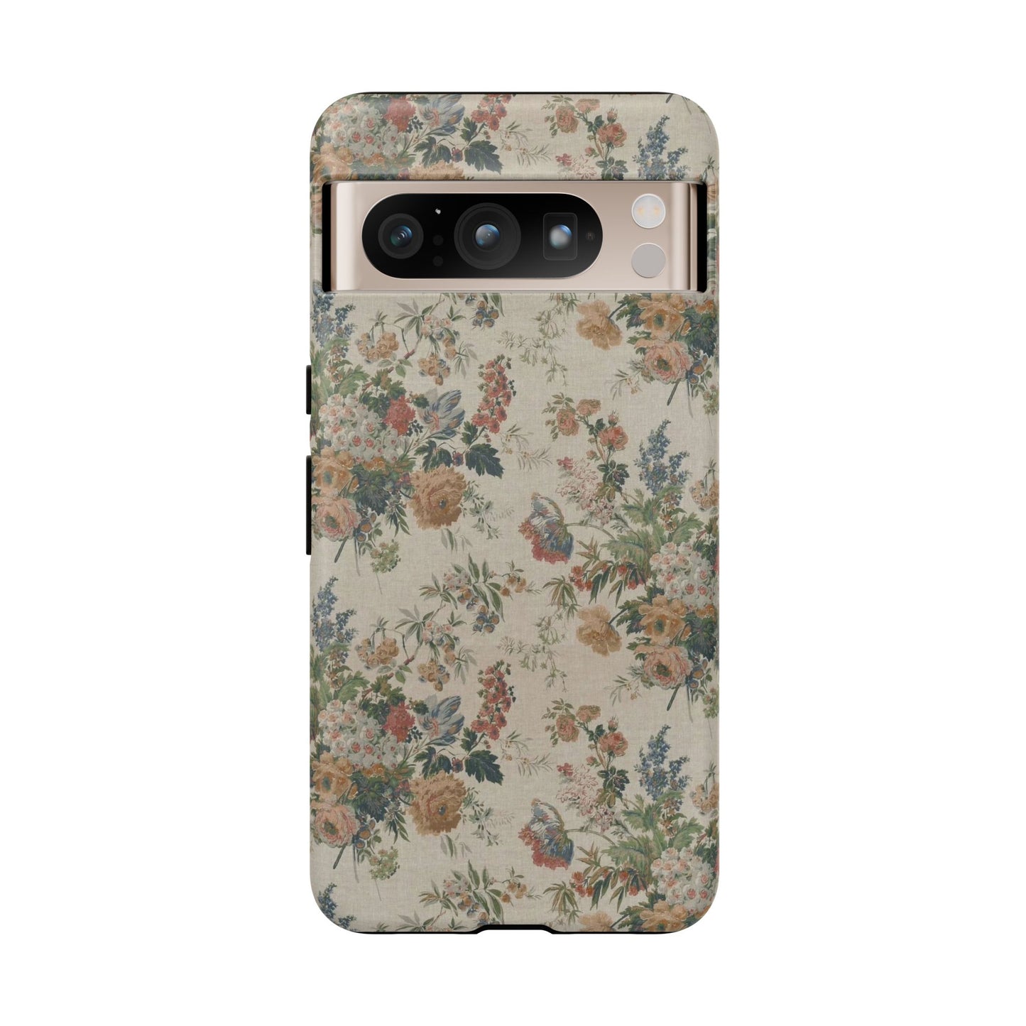 Floral Vintage Tough Phone Case – Antique Rose Pattern