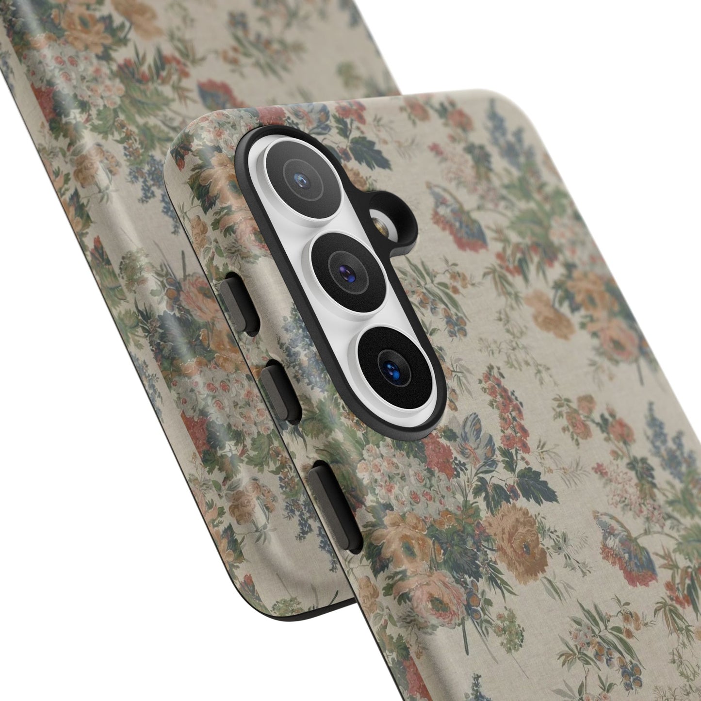 Floral Vintage Tough Phone Case – Antique Rose Pattern