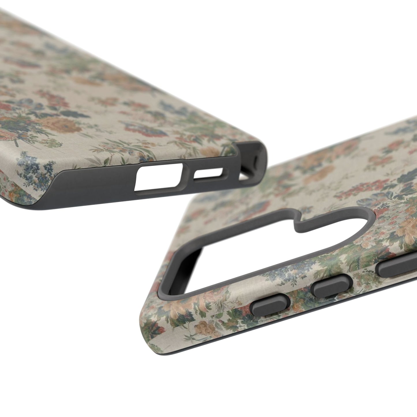 Floral Vintage Tough Phone Case – Antique Rose Pattern