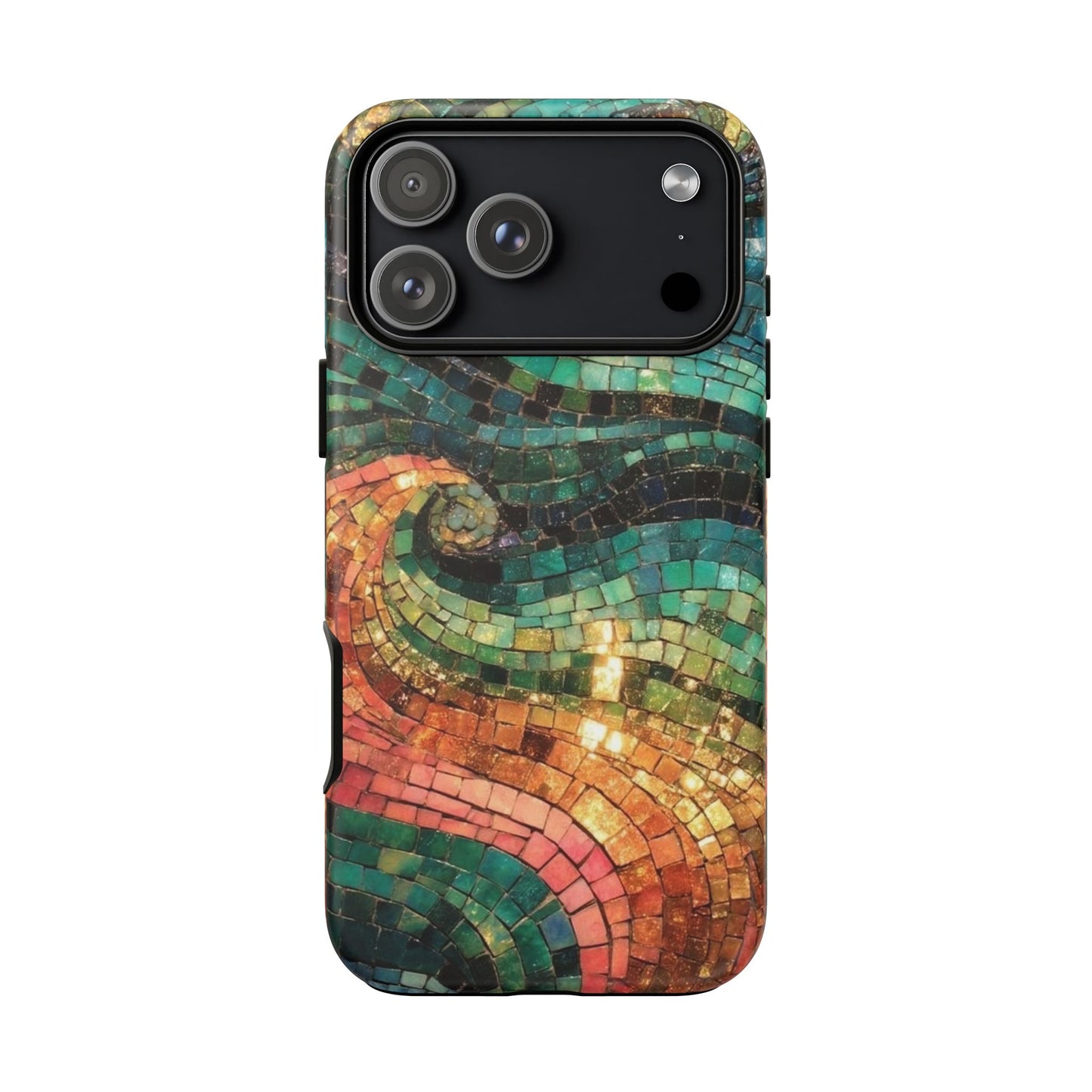 Mosaic Wave Phone Case – Colorful Artistic Tile Design Tough Case