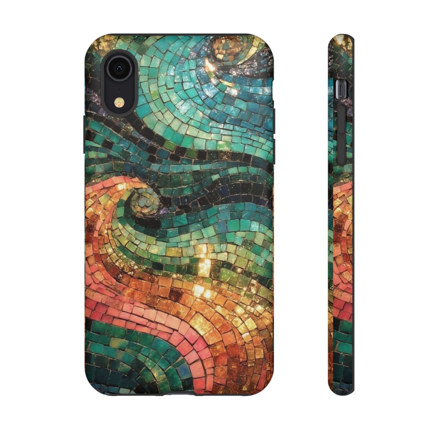 Mosaic Wave Phone Case – Colorful Artistic Tile Design Tough Case