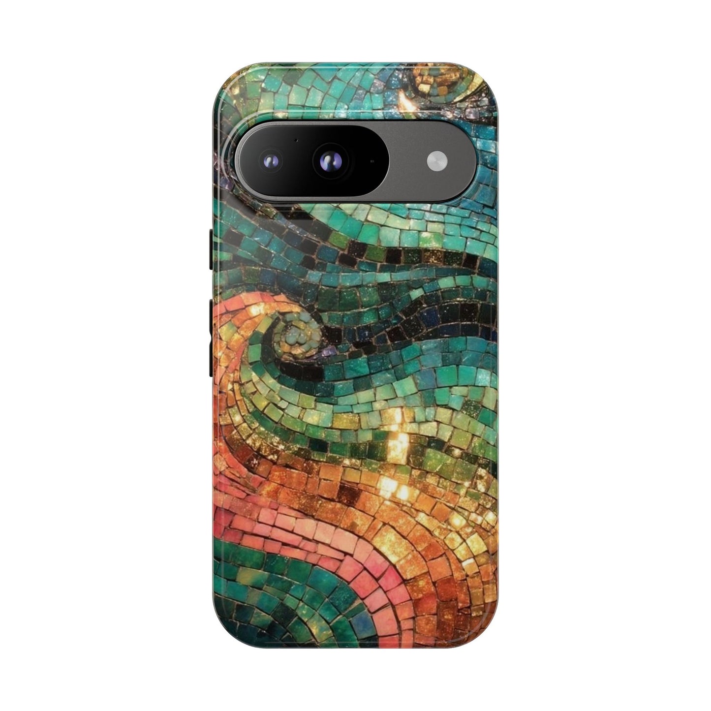 Mosaic Wave Phone Case – Colorful Artistic Tile Design Tough Case