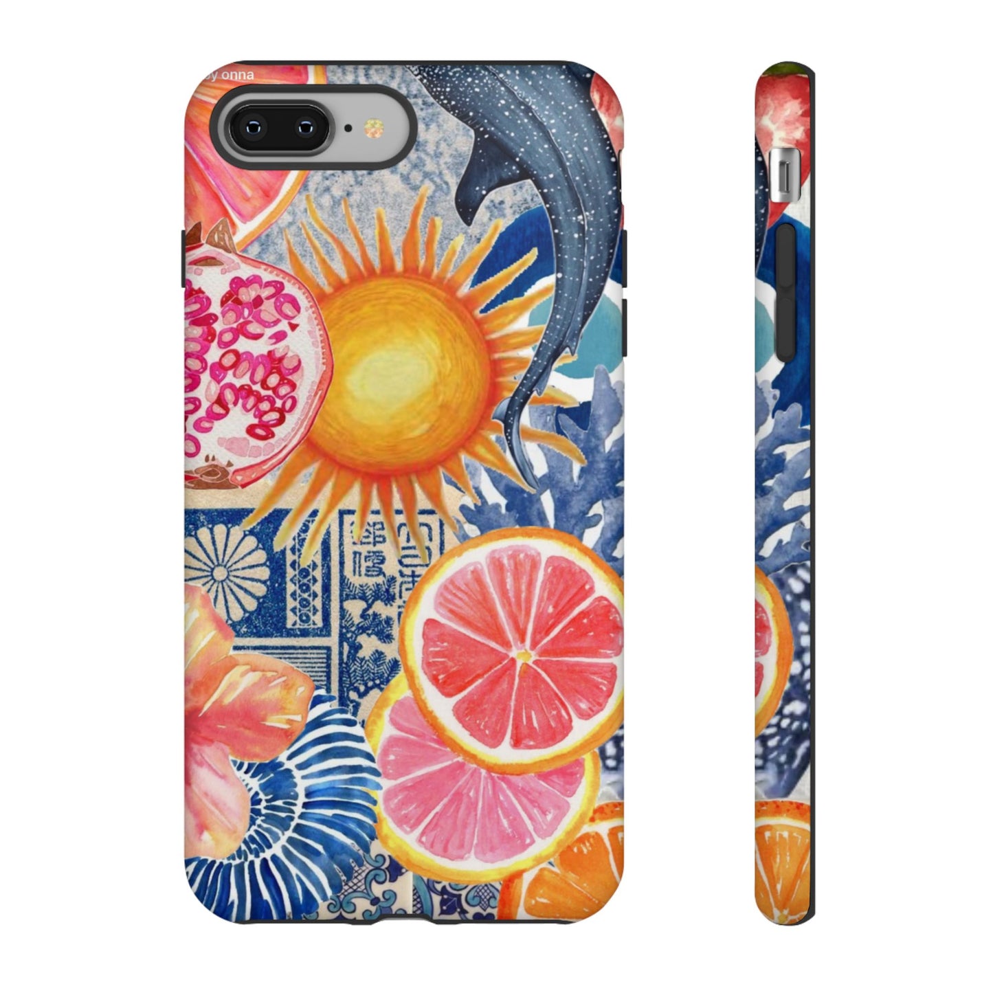 Tough Cases — Tropical Citrus Sun & Dolphin Phone Case