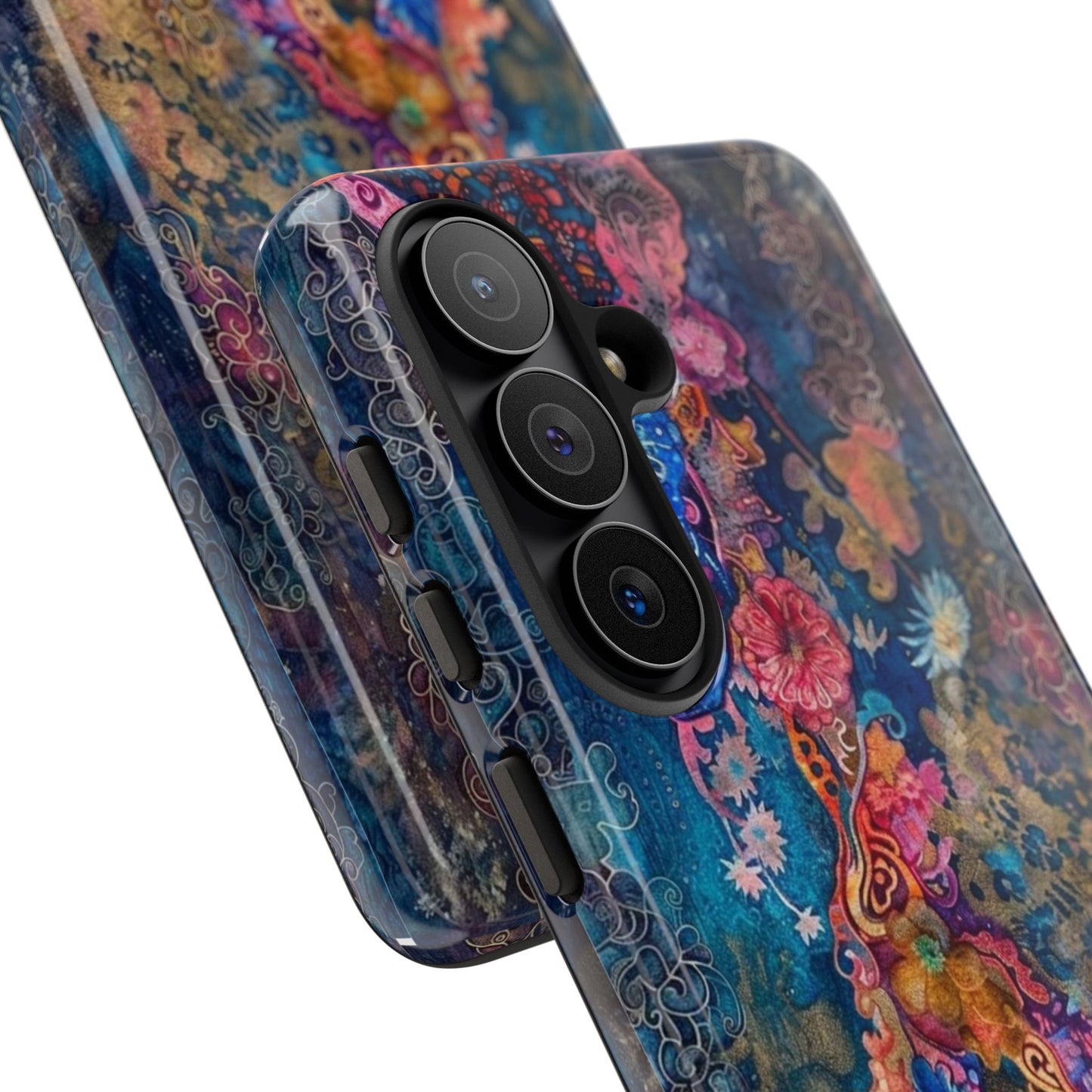 Phone Case - Colorful Floral Tiger Tough Case