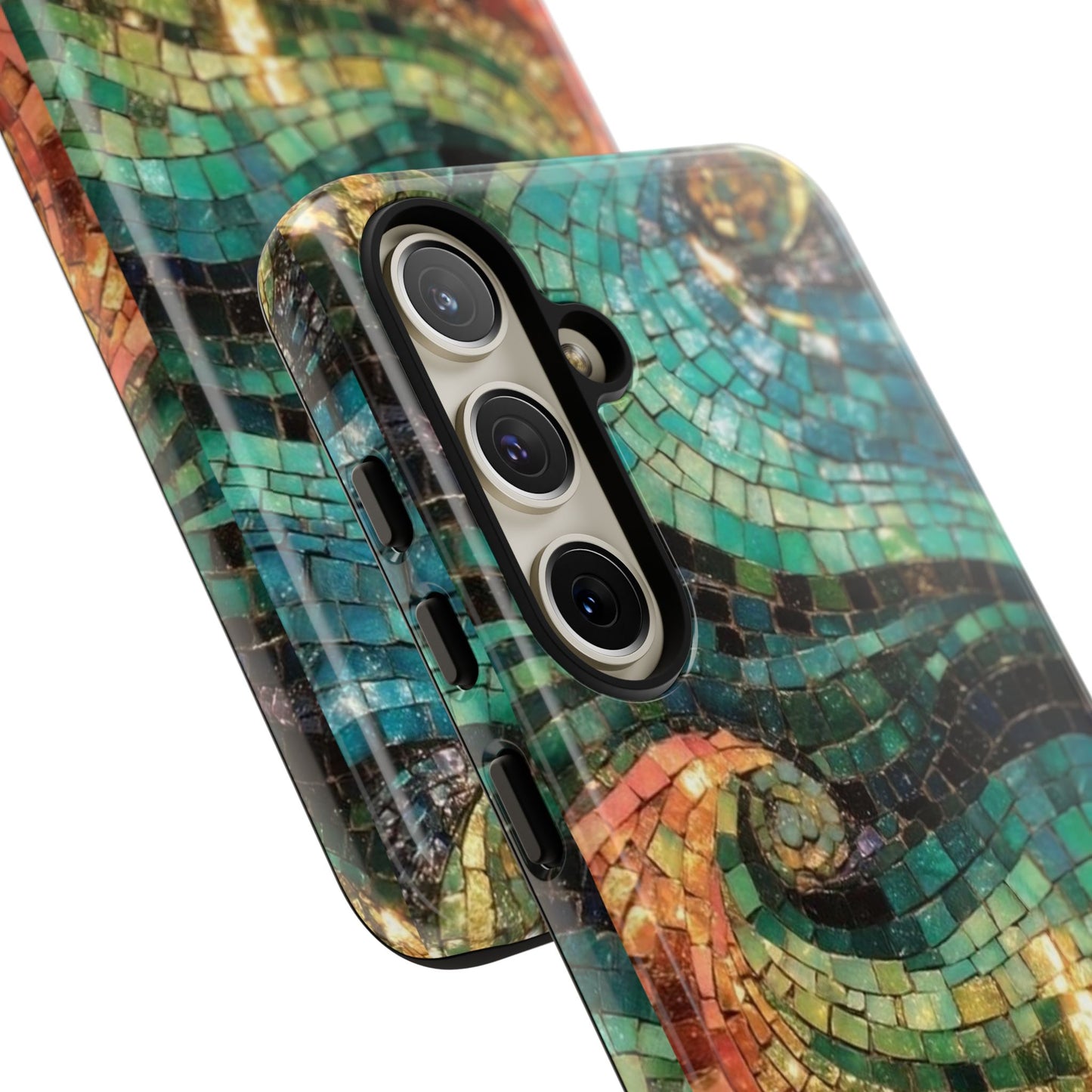 Mosaic Wave Phone Case – Colorful Artistic Tile Design Tough Case