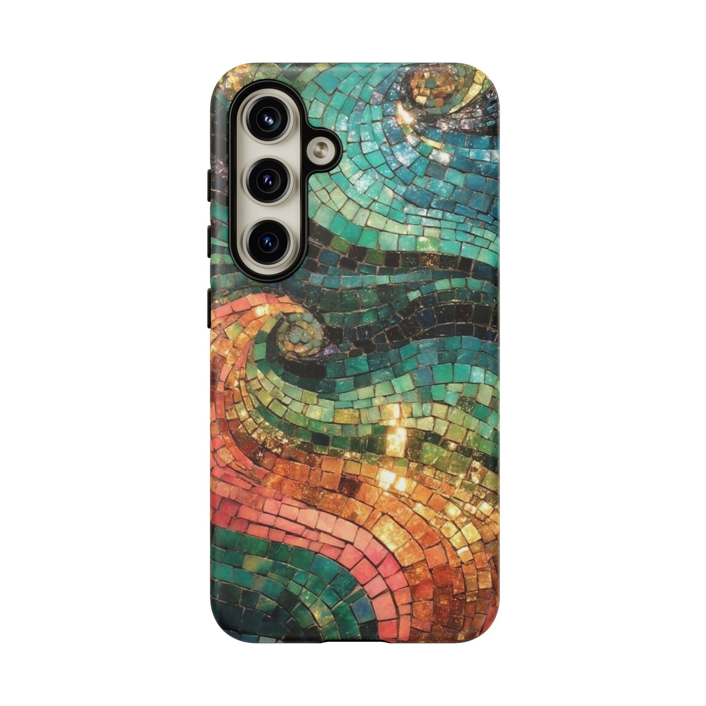 Mosaic Wave Phone Case – Colorful Artistic Tile Design Tough Case