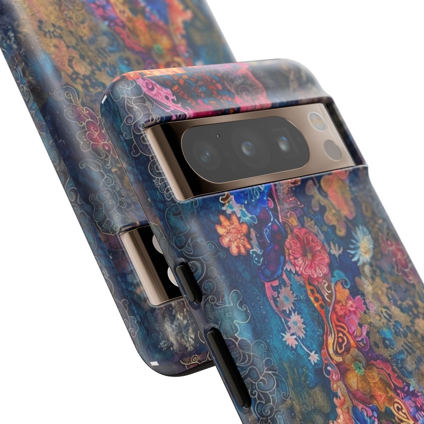 Phone Case - Colorful Floral Tiger Tough Case