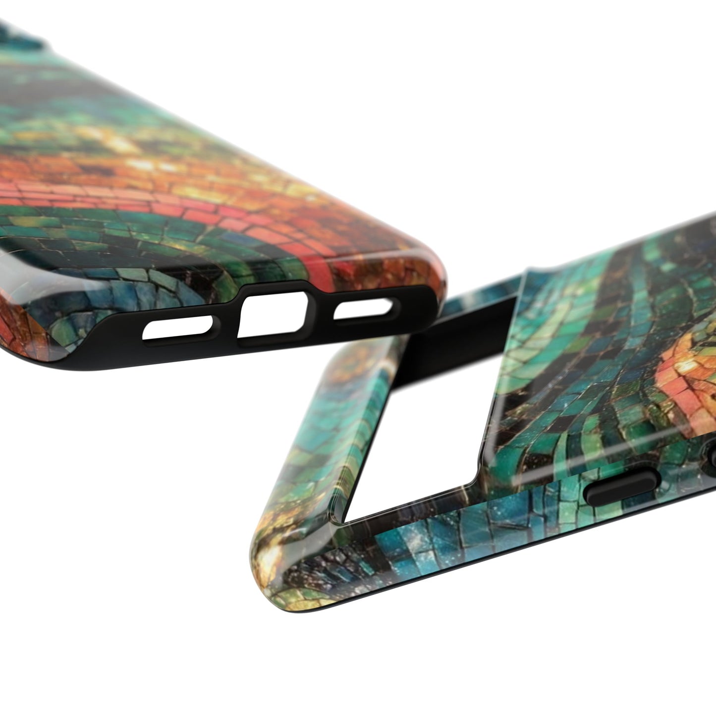Mosaic Wave Phone Case – Colorful Artistic Tile Design Tough Case