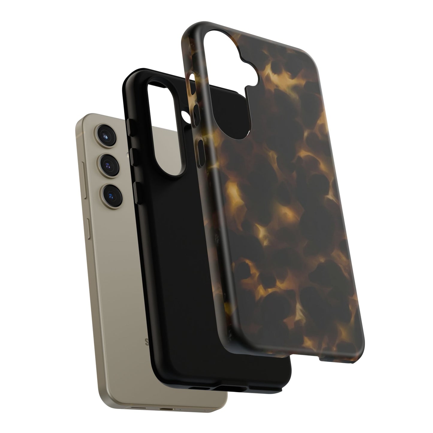 Tortoiseshell Phone Case — Protective Tough Case with Classic Brown Pattern