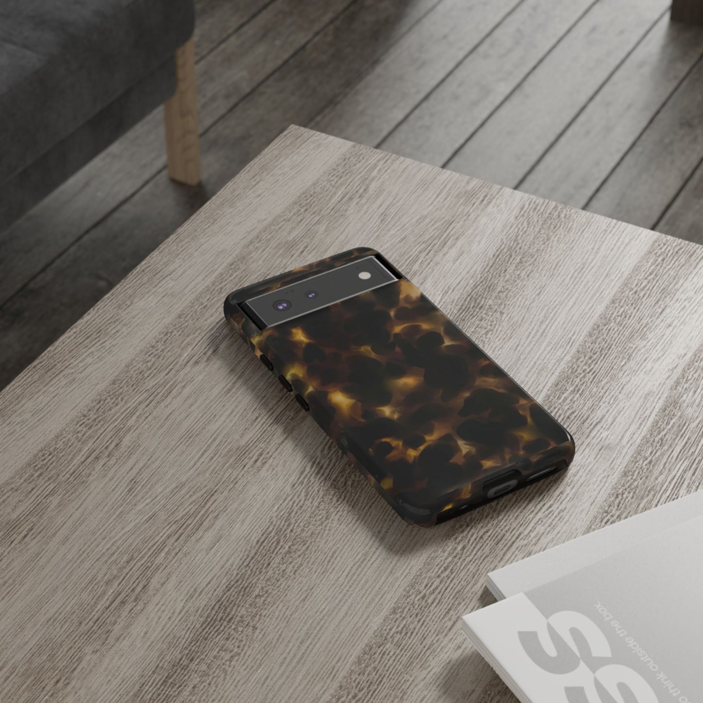 Tortoiseshell Phone Case — Protective Tough Case with Classic Brown Pattern
