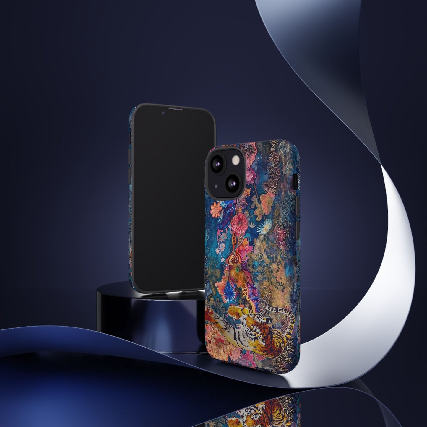Phone Case - Colorful Floral Tiger Tough Case