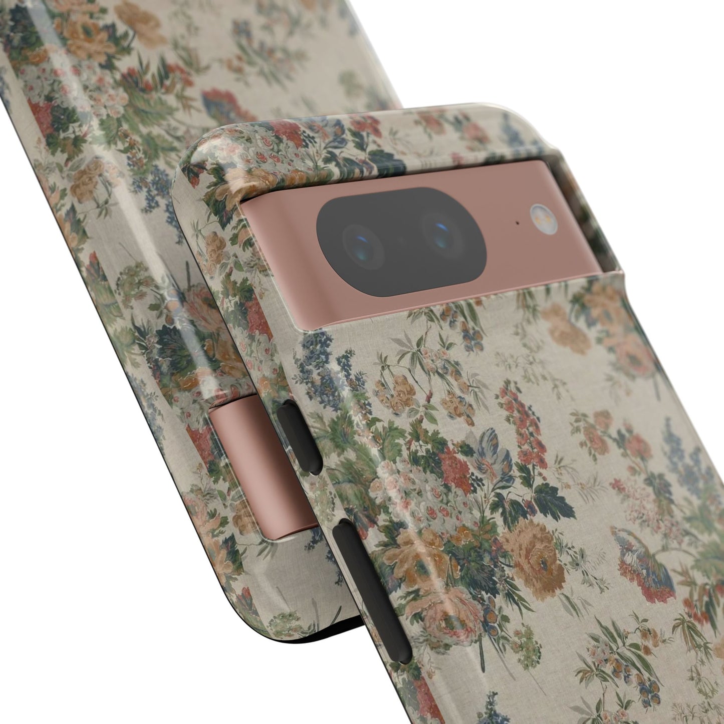 Floral Vintage Tough Phone Case – Antique Rose Pattern