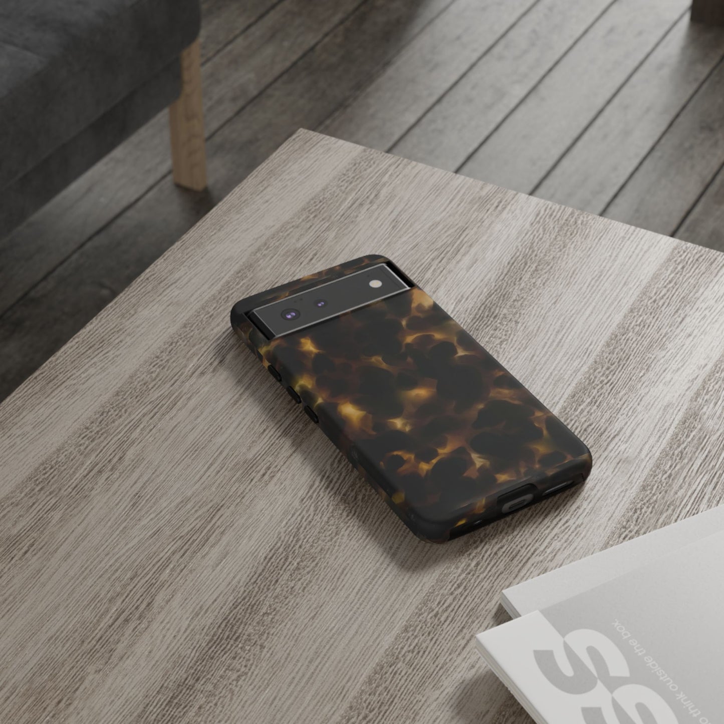 Tortoiseshell Phone Case — Protective Tough Case with Classic Brown Pattern