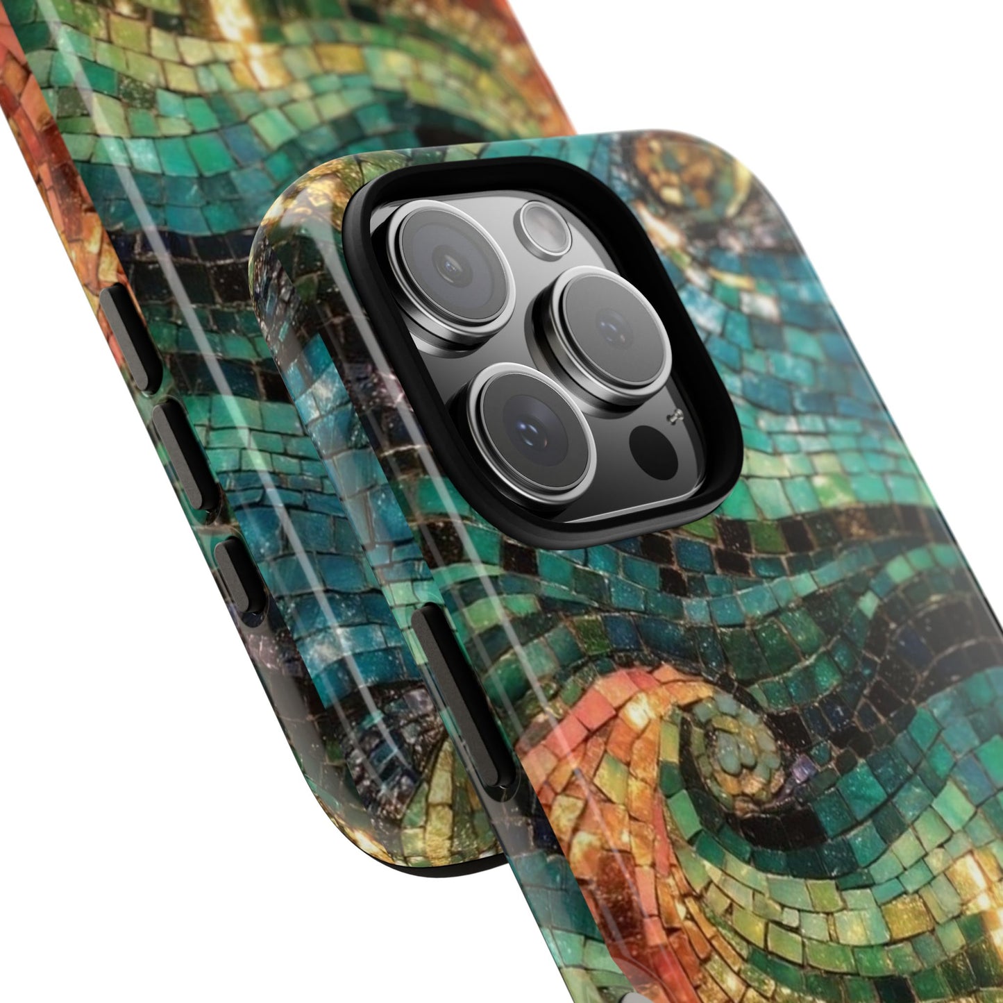 Mosaic Wave Phone Case – Colorful Artistic Tile Design Tough Case