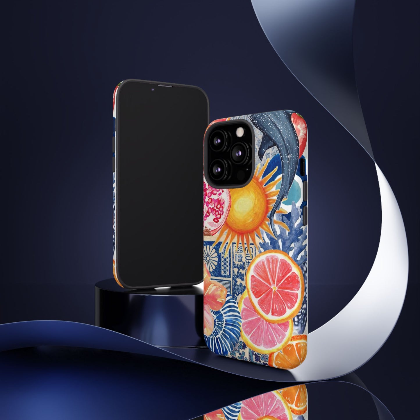 Tough Cases — Tropical Citrus Sun & Dolphin Phone Case