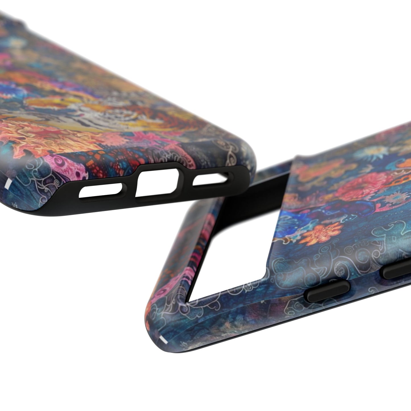 Phone Case - Colorful Floral Tiger Tough Case
