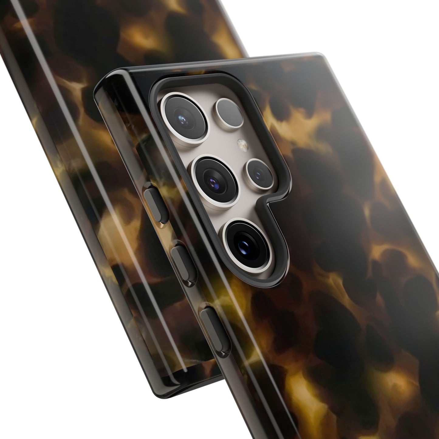 Tortoiseshell Phone Case — Protective Tough Case with Classic Brown Pattern