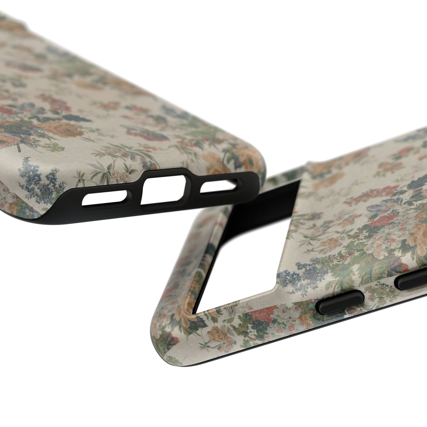 Floral Vintage Tough Phone Case – Antique Rose Pattern